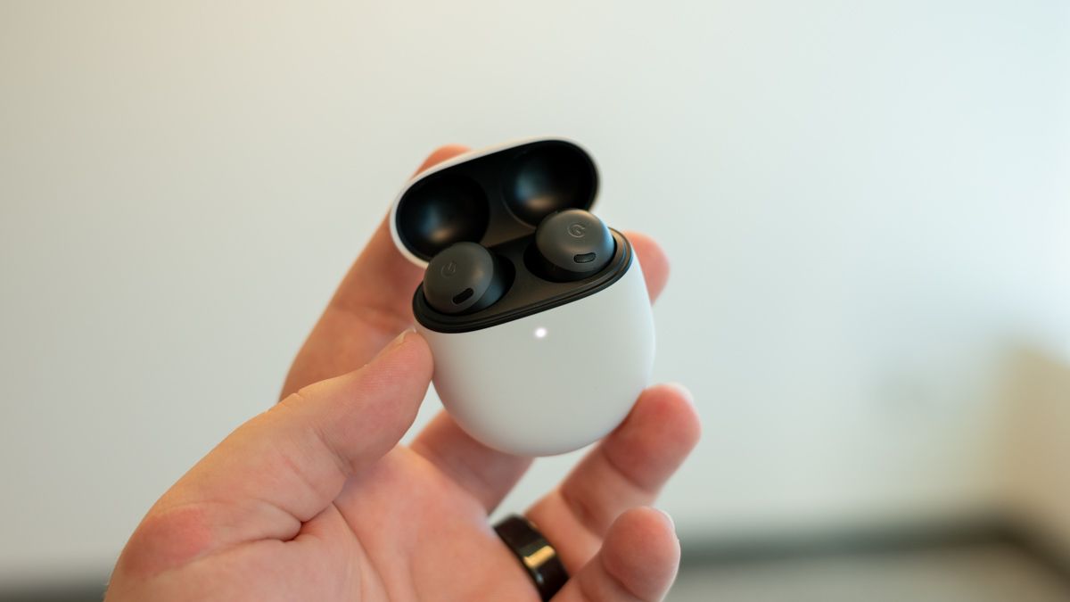 Person holding the Google Pixel Buds Pro's case