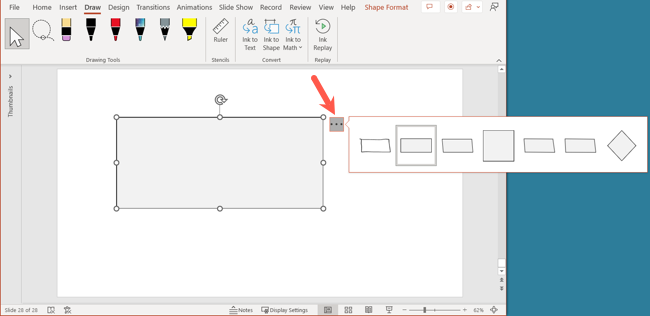 Suggestions for a converted shape in PowerPoint