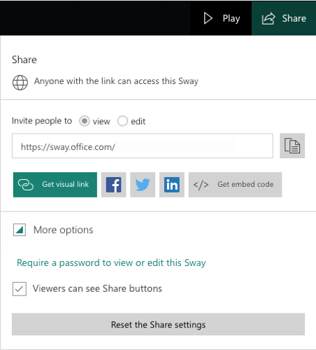 Sway share settings