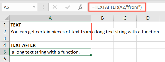 TEXTAFTER function for a basic extraction