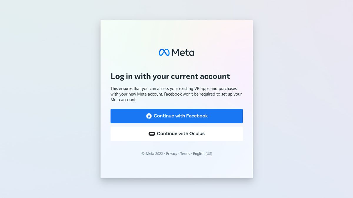 Meta&rsquo;s login page.