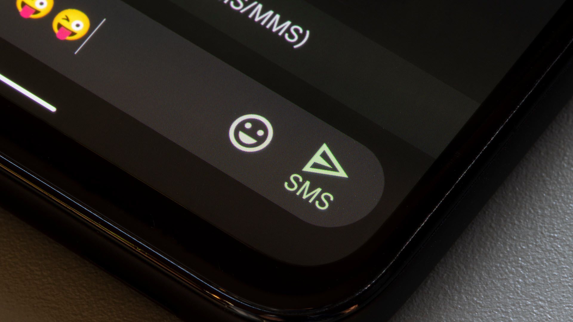 A messaging app showing an SMS symbol