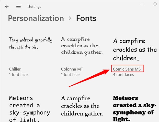 Find the font you want, then take note of the proper name.