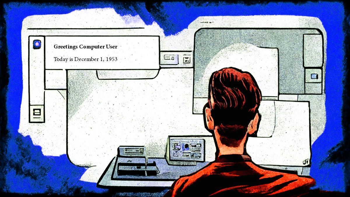 A computer user illustration