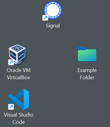 The icon of the example folder has been changed to the blue-green icon.