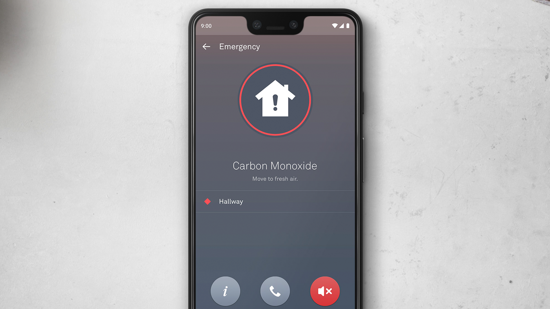 A carbon monoxide smartphone alert from Nest Protect.