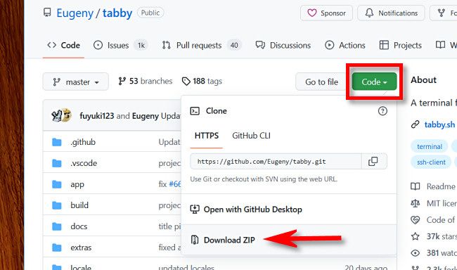 To download the raw code on GitHub, click the "Code" button, then select "Download ZIP" in the menu.