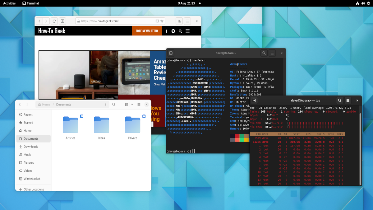 GNOME 43 beta desktop