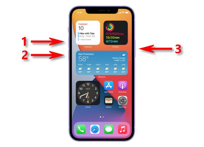 How to force restart an iPhone 11 or iPhone 12. Push this combination of buttons in order.