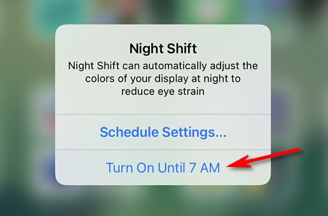The Night Shift prompt on iPad.