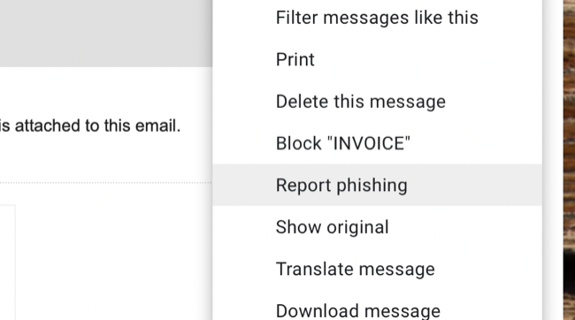 Report Phishing in Gmail