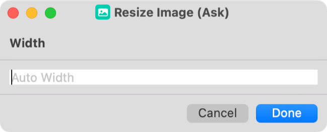 Get prompted for an image size in Shortcuts workflow