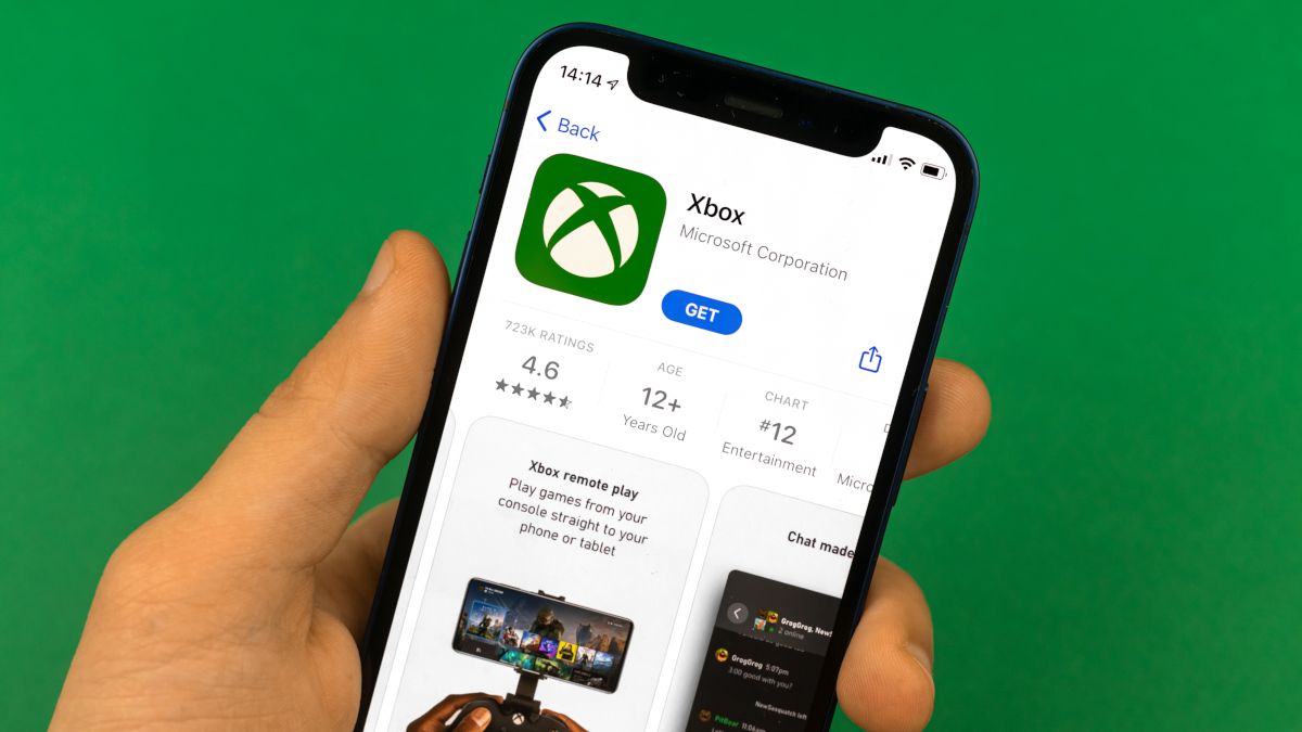 Xbox app on a smartphone app store.