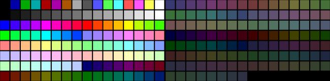 The default 256-color VGA palette, known as Mode 13h.