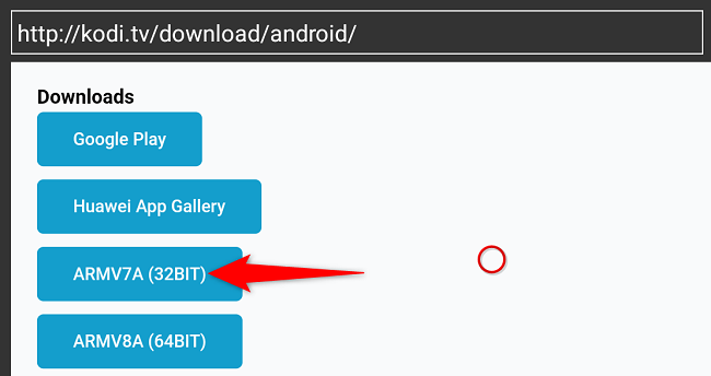Select &ldquo;ARMV7A (32 Bit).&quot;
