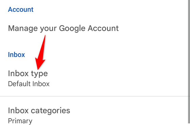 Choose "Inbox Type."