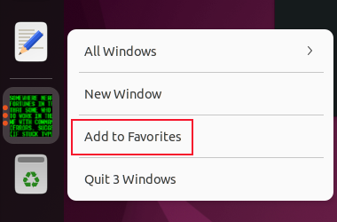The context menu with the "Pin to favorites" option highlighted