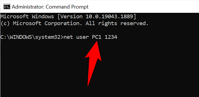 Change the password with the net user command.