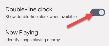 Toggle off "Double-Line clock."
