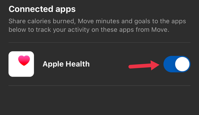 Apple Health Toggle for Quest Move