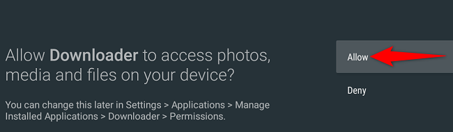 Select &ldquo;Allow&rdquo; in the prompt.