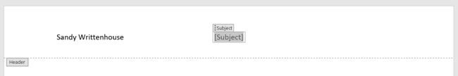 Blank document property in a header