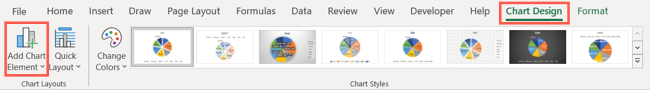 Add Chart Elements on the Chart Design tab