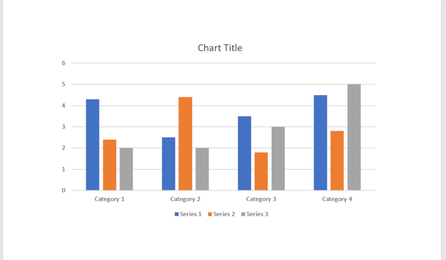 Chart without a border in Word