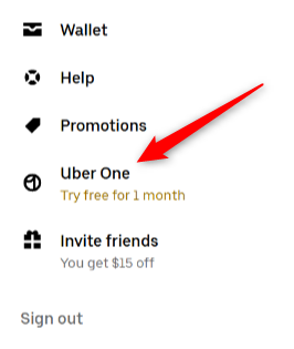 Click Uber One.