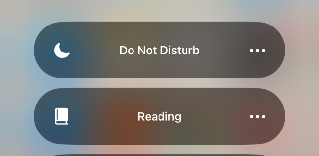 Do Not Disturb mode in Control Center on iPhone