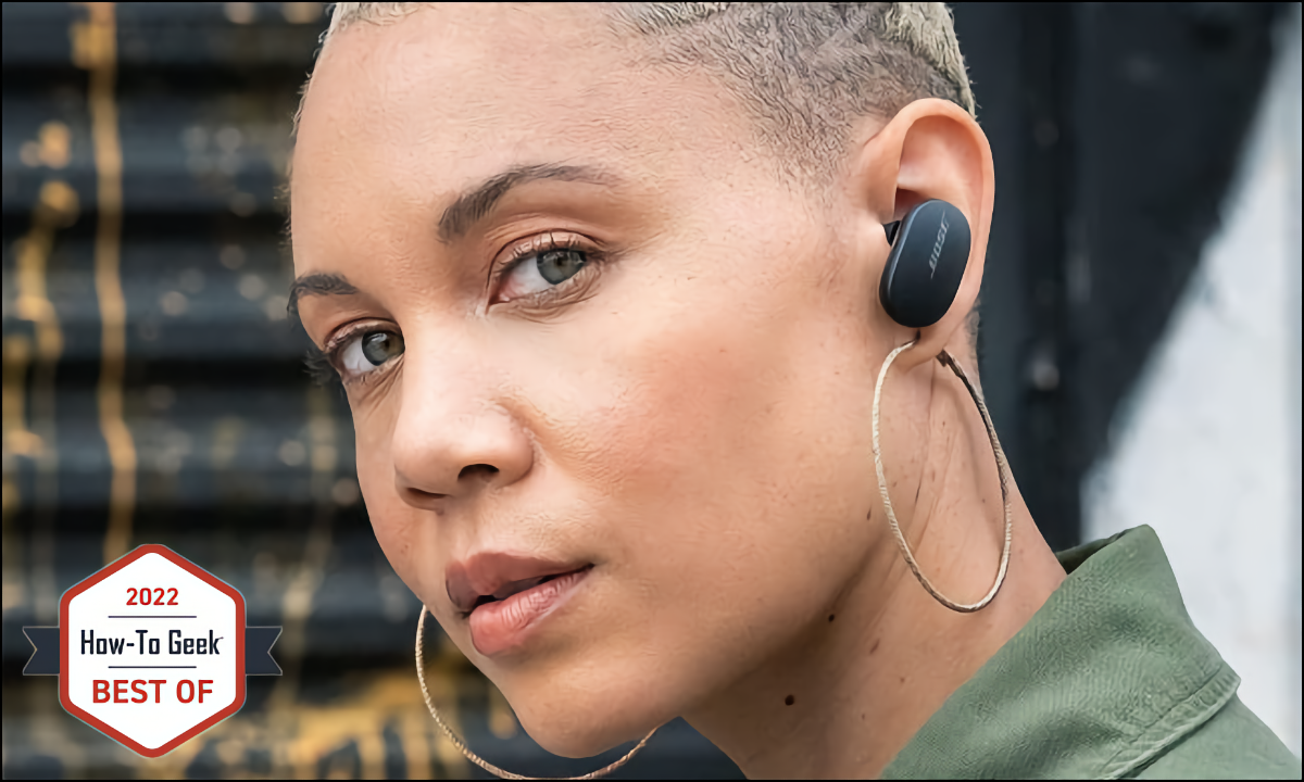 Bose QuietComfort Earbuds in a woman's ear