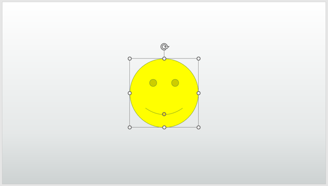 Smiley face shape drawn on a slide