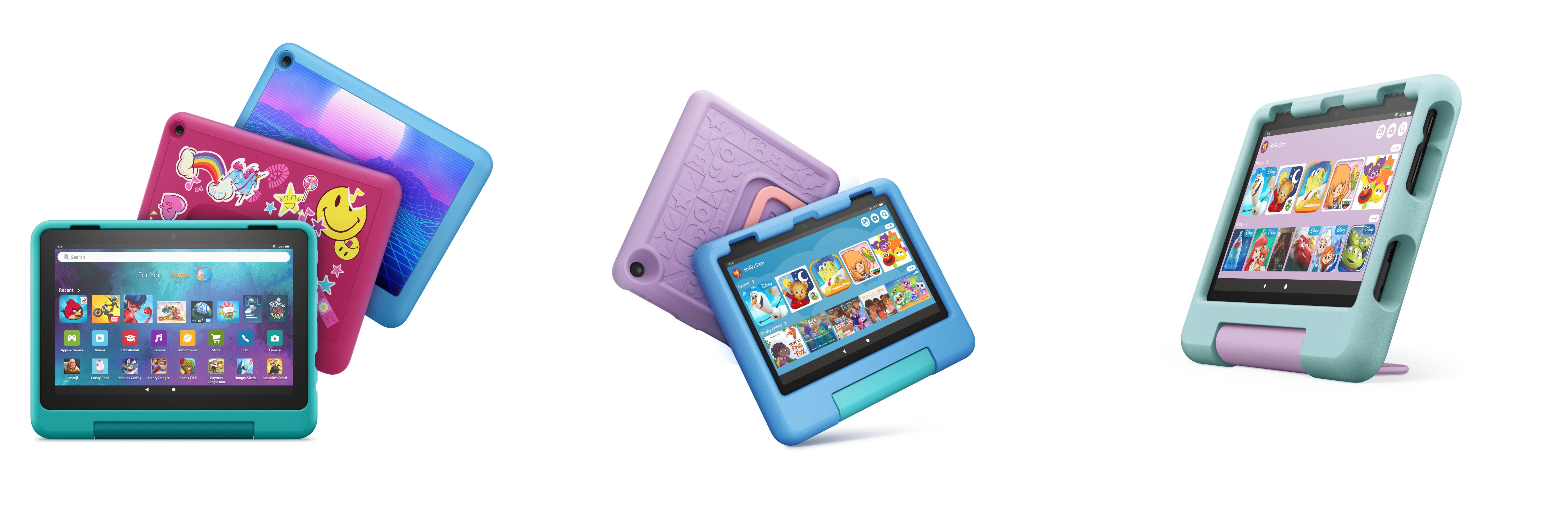 Amazon Fire HD 8 tablets for kids.
