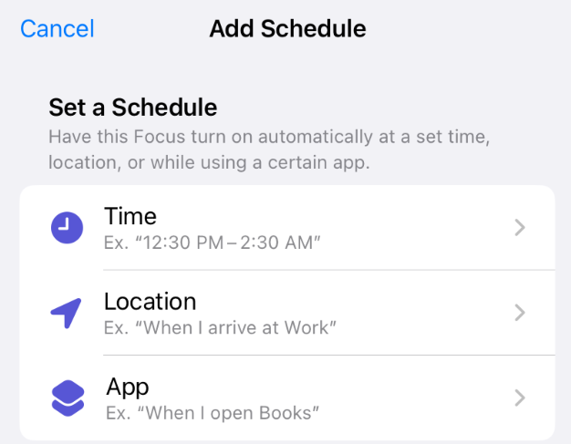 Do Not Disturb schedule on iPhone