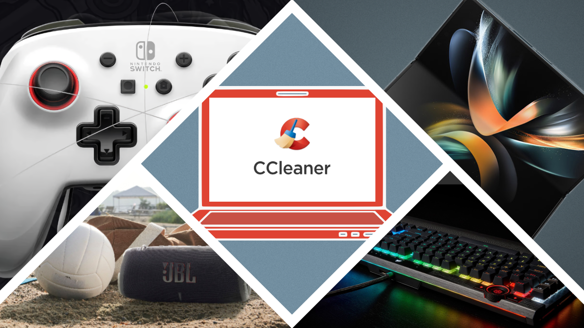 How-To Geek Deals featuring CCleaner, Samsung, Corsair, PowerA, and JBL