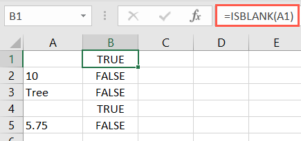 ISBLANK function in Excel