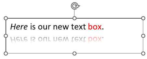 Mirrored text in a text box