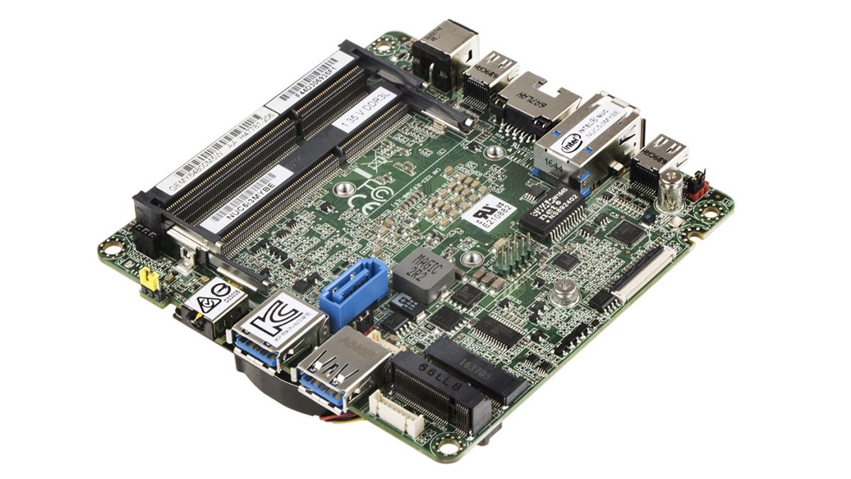 A NUC motherboard.