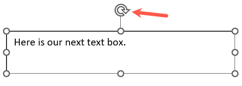 Rotation handle for a text box in Word