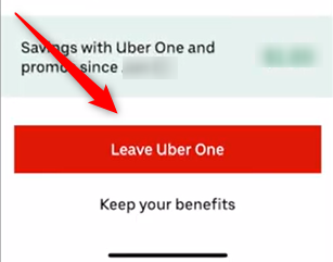 Tap Leave Uber One.