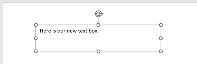 Text inserted in a tex box