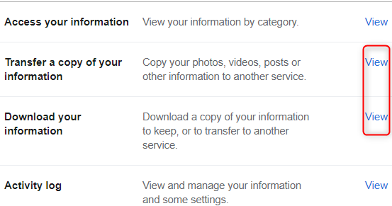 Transfer or download your data.