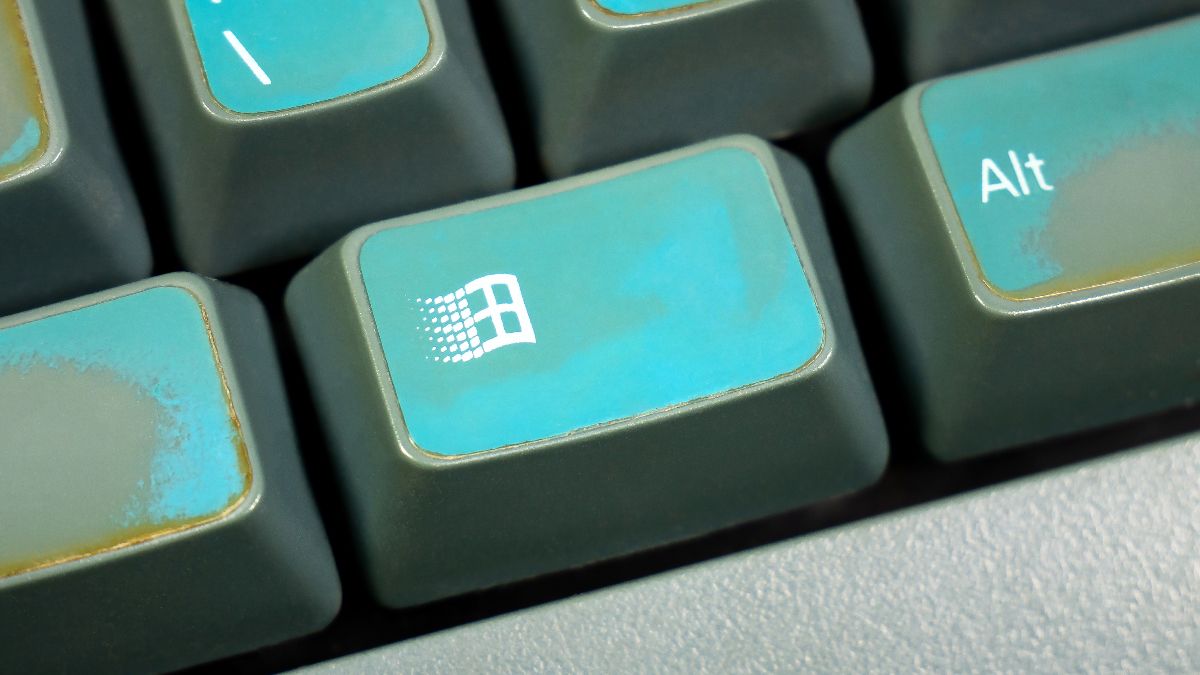 Windows key on vintage Windows keyboard