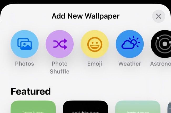 Different wallpaper options in iOS 16