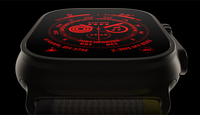 Apple Watch Ultra red "Wayfinder" face