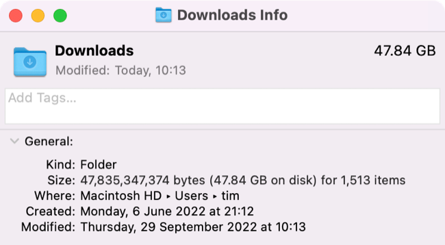 macOS Downloads folder