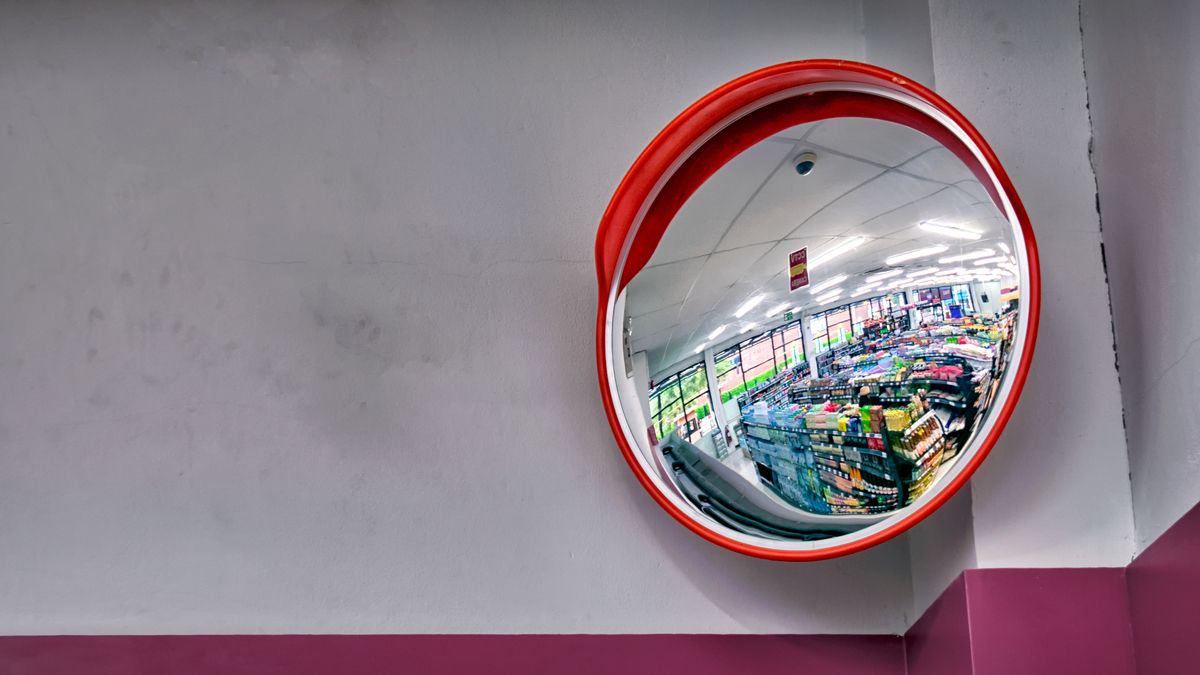 A security mirror in a store.