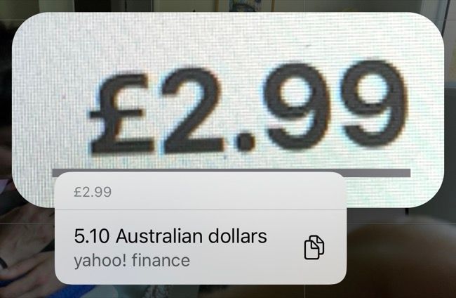 Convert currency using your camera in iOS 16