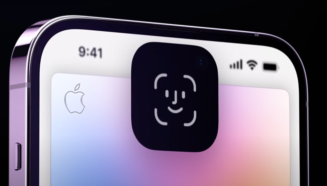 iPhone 14 Pro Dynamic Island Face ID authentication
