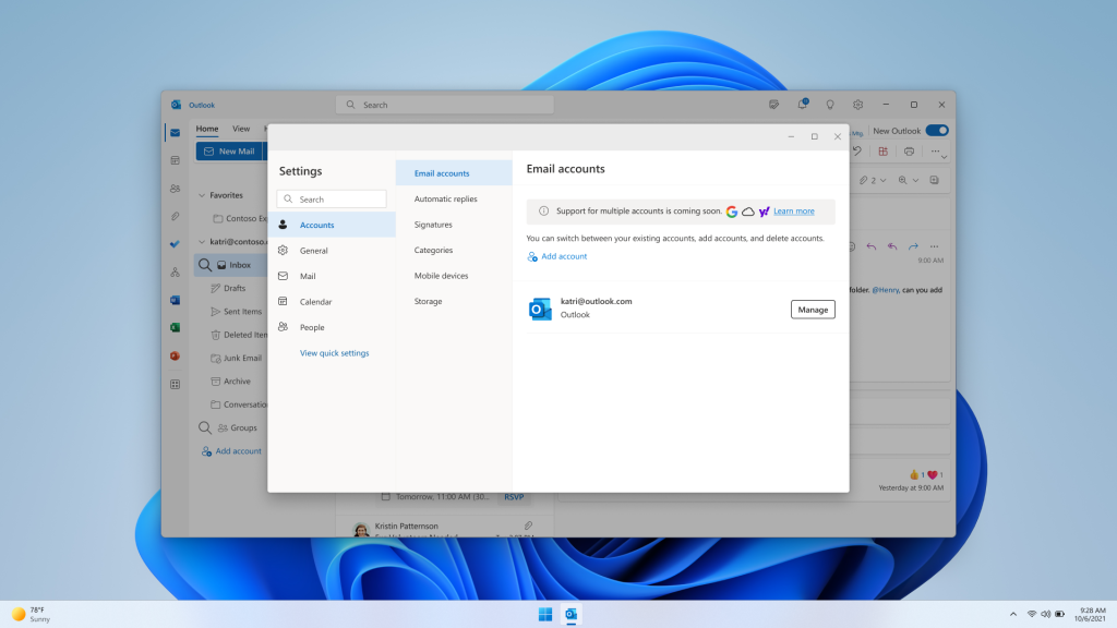Adding an email account in the new Outlook